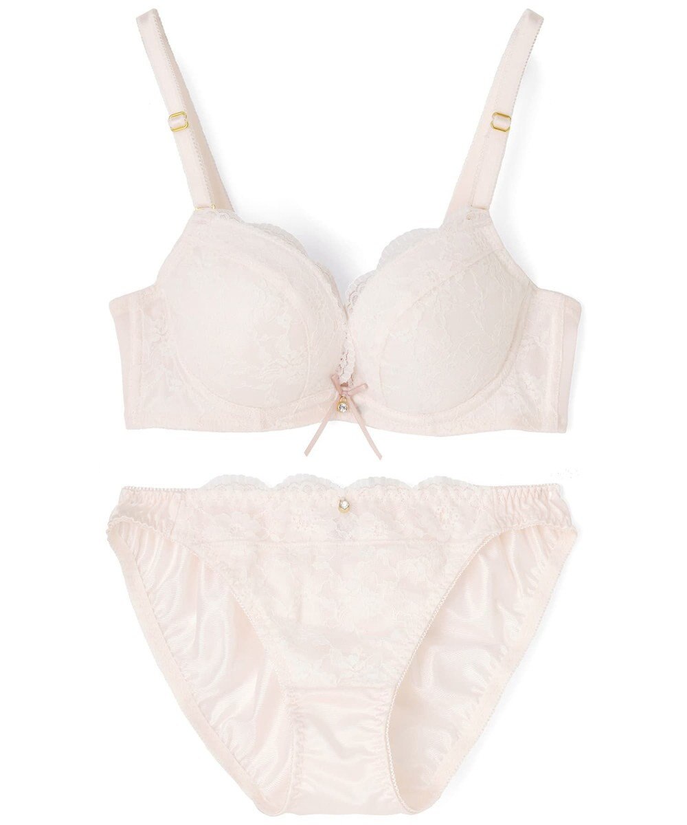 San-ai Resort（三愛水着楽園） 【northerly bra フィットシリーズ 脇胸すっきり】アミアゲレースアップ ブラジャー＆ショーツSet B～Fカップ 