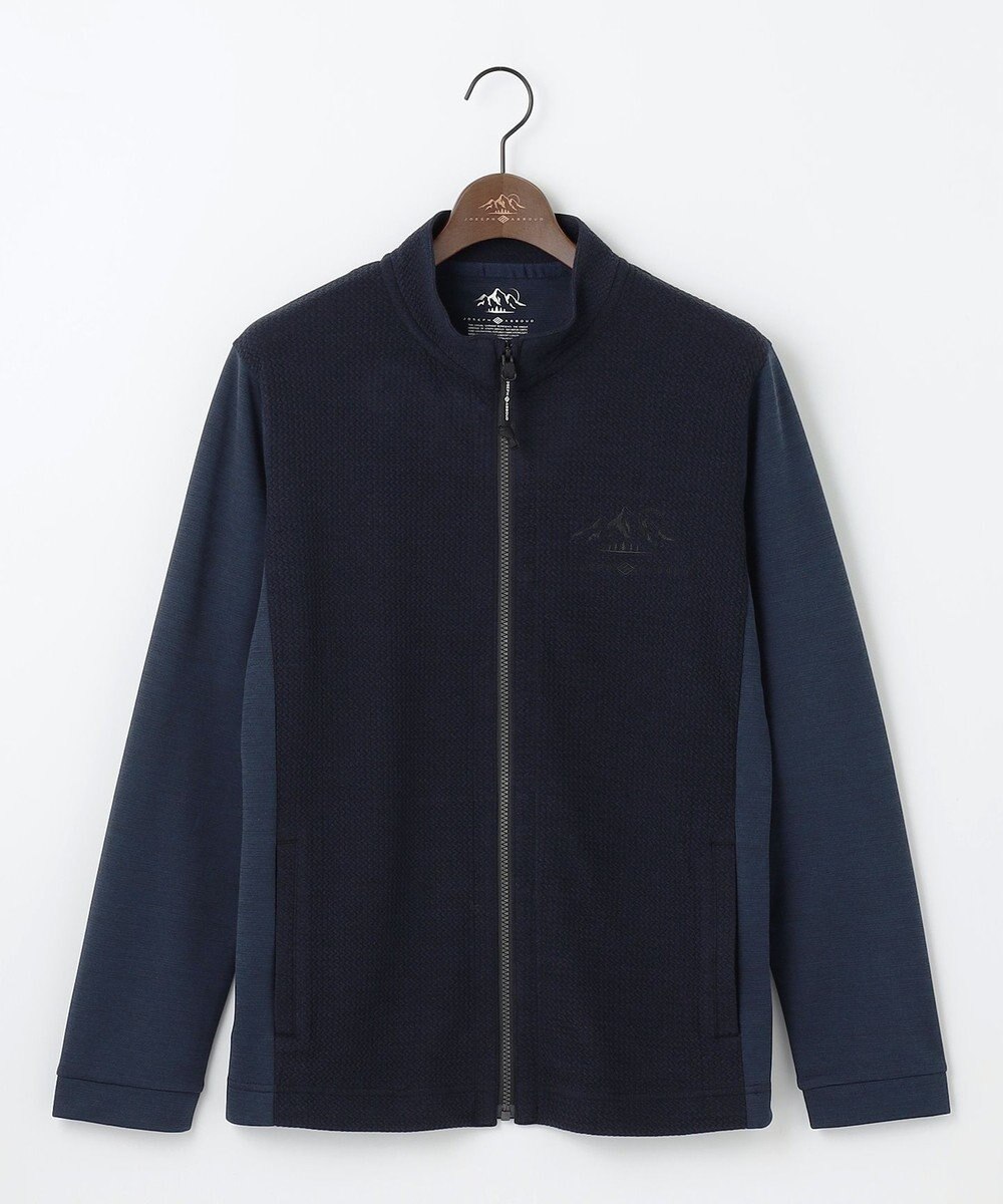 JOSEPH ABBOUD MOUNTAIN 【ソフト/吸水速乾/ライナードッキング対応】メランジバック メッシュ ジップ カットソー 