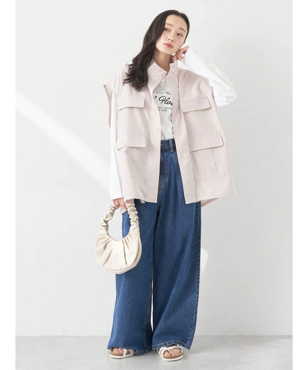 earth music&ecology ミリタリースタンドカラーベスト 