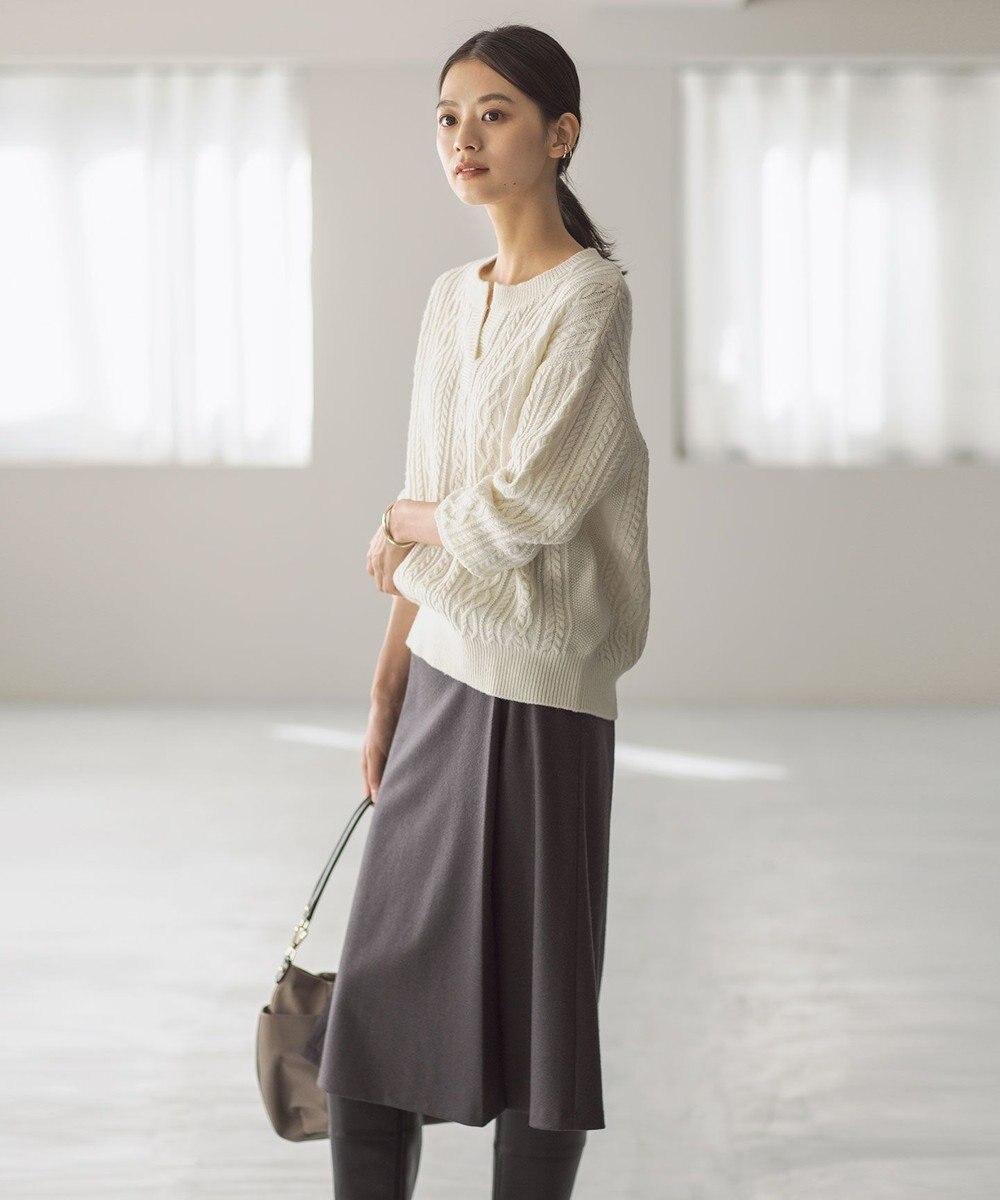 J.PRESS LADIES L 【洗える】BUNNY キーネック ニット 