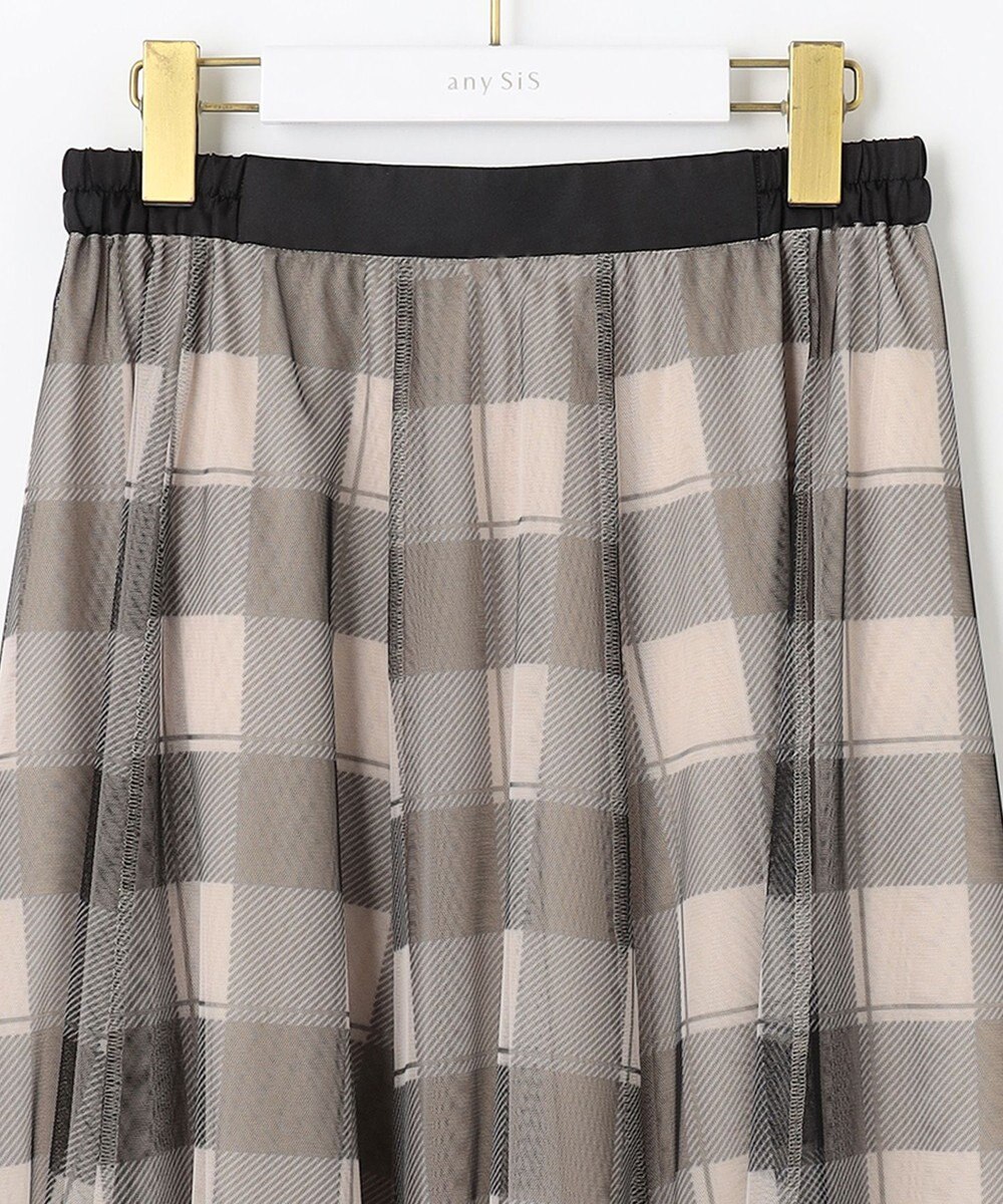 ANY SIS 【美人百花7月号掲載】2WAYチェックチュールリバーシブル スカート 