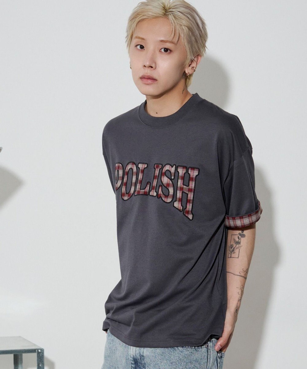 WEGO 【ユニセックス着用ITEM】チェックディテールロゴT（SS） 
