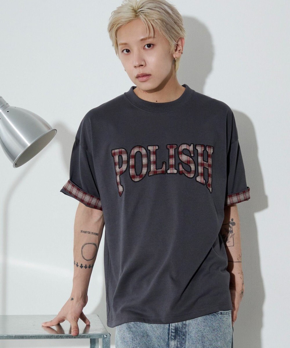 WEGO 【ユニセックス着用ITEM】チェックディテールロゴT（SS） 