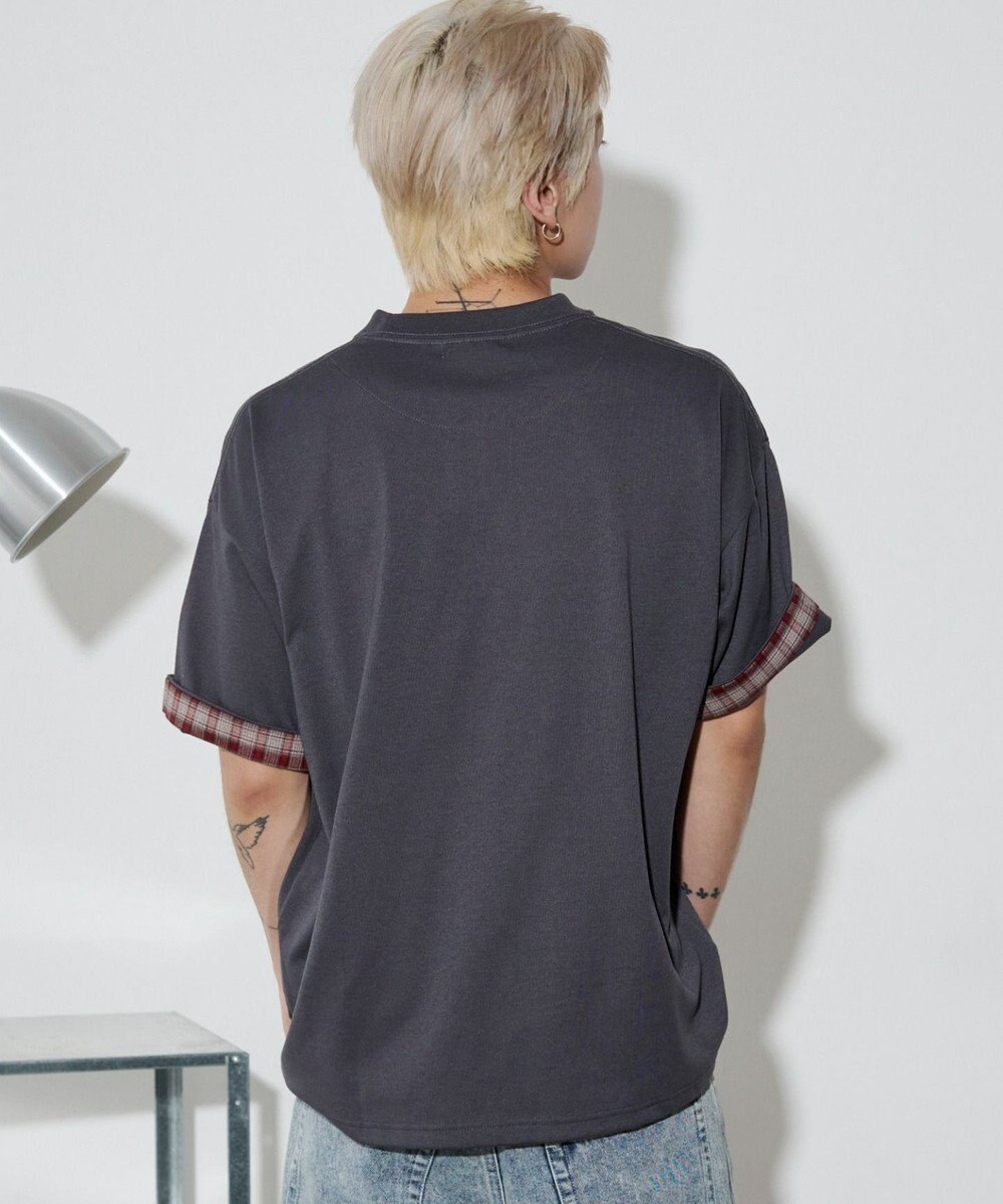 WEGO 【ユニセックス着用ITEM】チェックディテールロゴT（SS） 