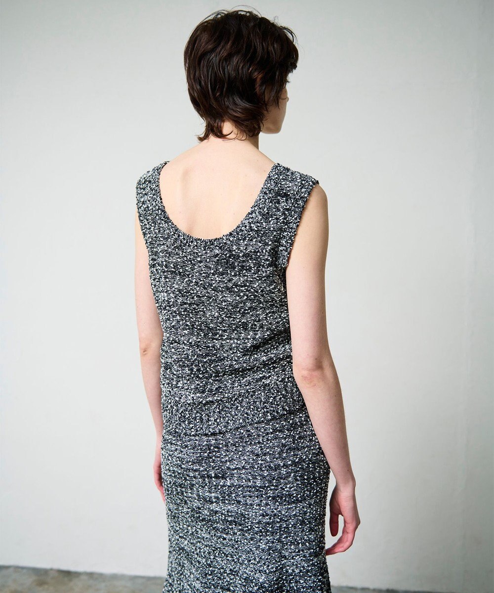 GRACE CONTINENTAL ネップツイードニットノースリーブ 