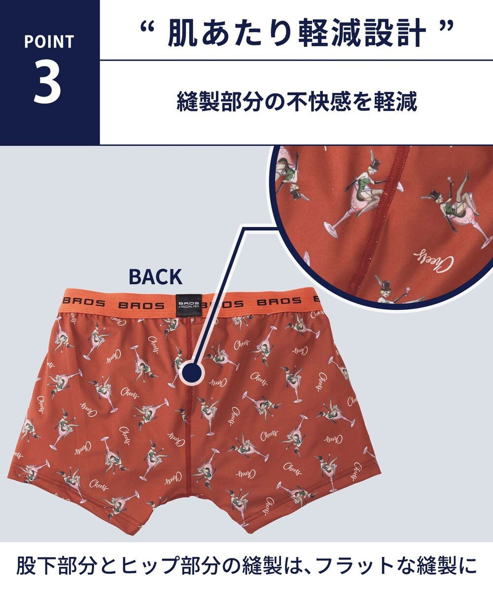 WACOAL MEN ボクサーパンツ【キモチ届けるパンツ】フロント快適設計 肌あたり軽減設計 前閉じ 下着 オリジナルメッセージカード付き GT3424 /ブロス バイ ワコールメン 