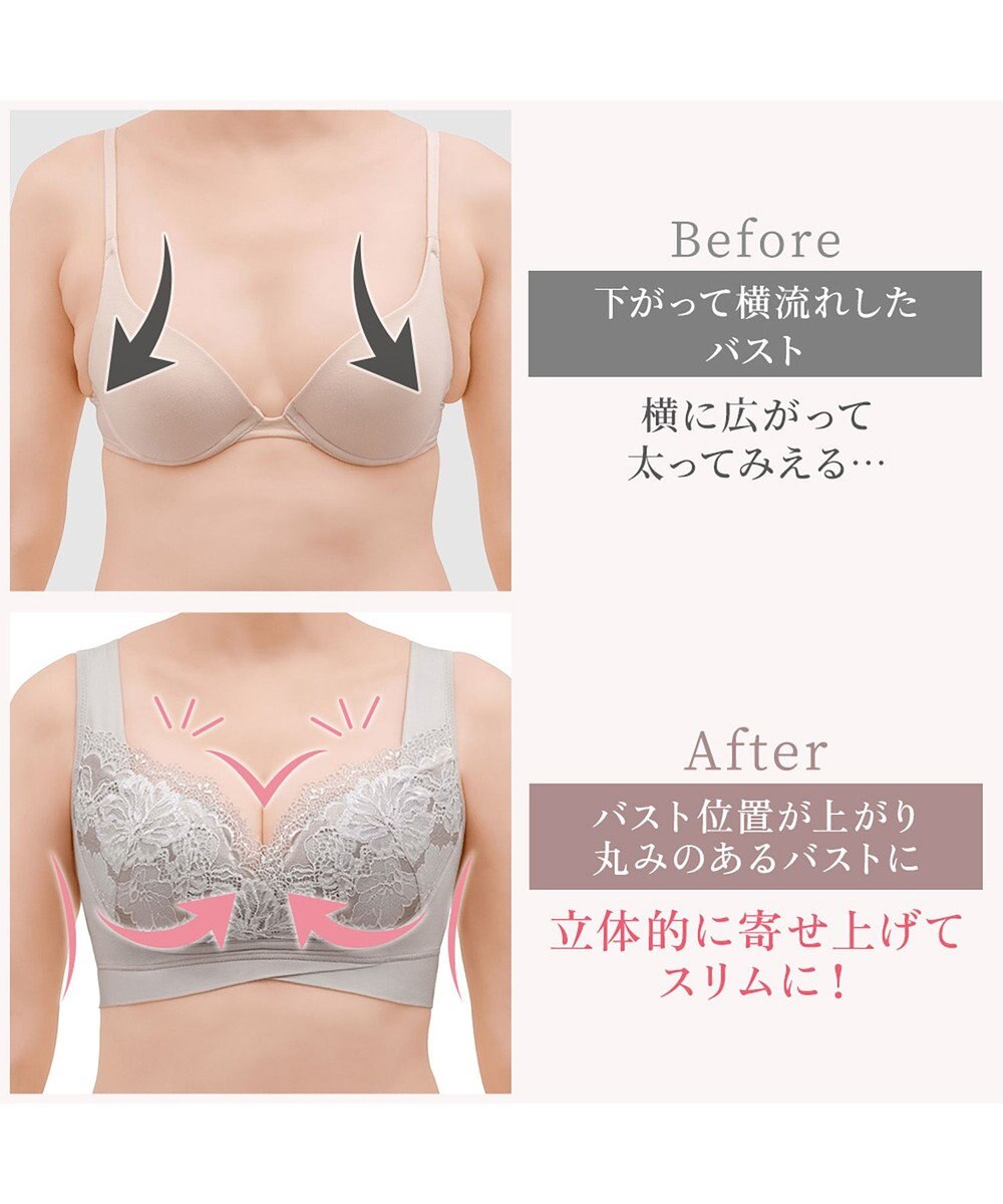 BRADELIS New York 【BRADELIS NewYork peace】ハートのキャッチャーカップで格上げフィットブラ23 ノンワイヤーでラクなのにしっかり美胸シルエット 