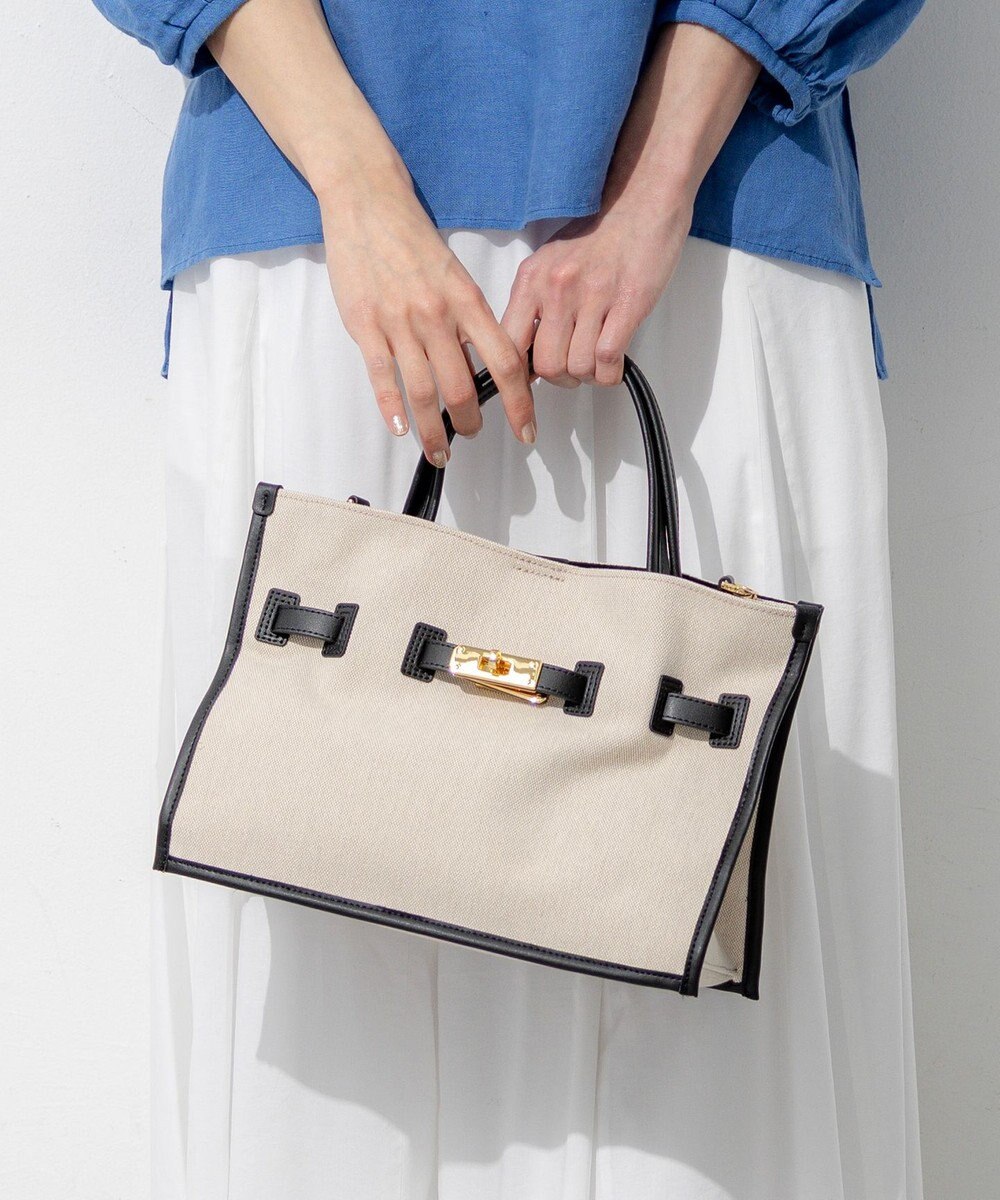 23区 VIOLAd'ORO キャンバス レザーコンビ 2WAY トートバッグ 