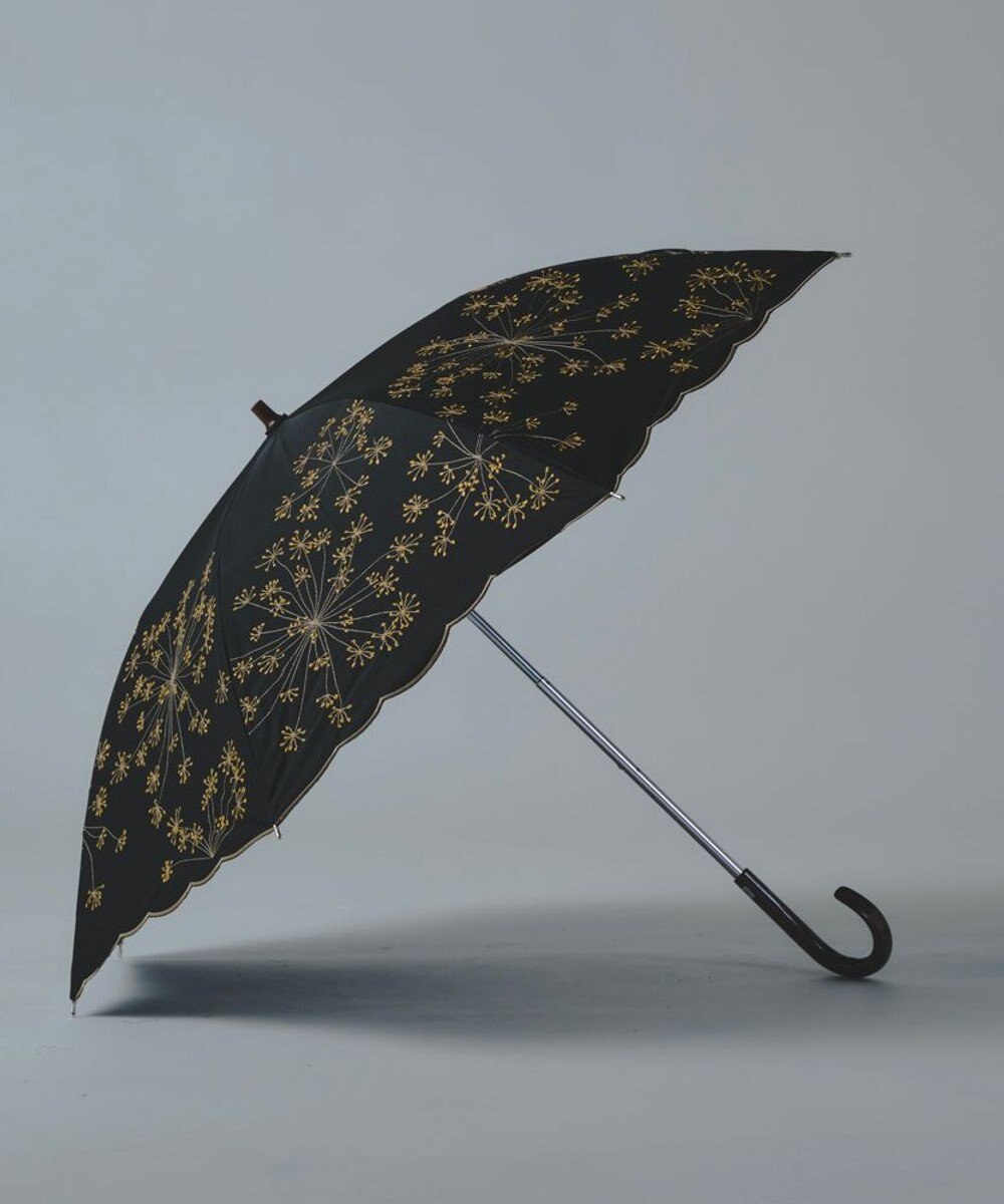 AND WOOL 〈一級遮光生地・晴雨兼用〉フェンネル刺繍の日傘 （長傘タイプ） 