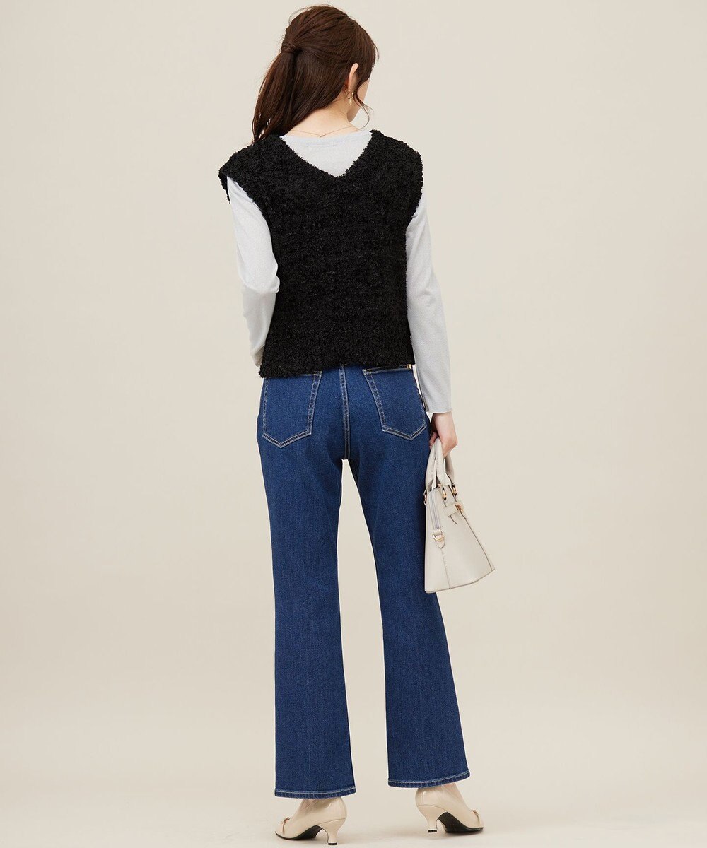 ANY SIS L 【美Denimシリーズ】センタープレスセミフレア デニム 