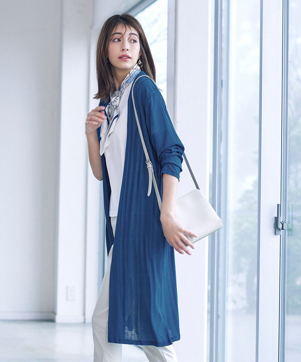 Tiaclasse 【吸水速乾・UVケア・洗える】ランダムリブカットソーカーディガン 