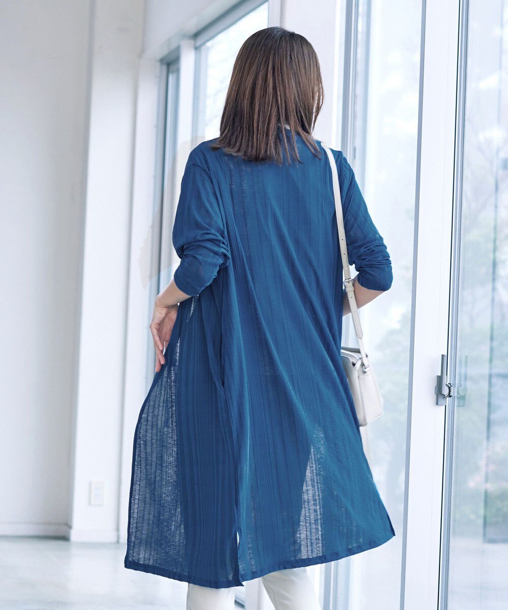 Tiaclasse 【吸水速乾・UVケア・洗える】ランダムリブカットソーカーディガン 