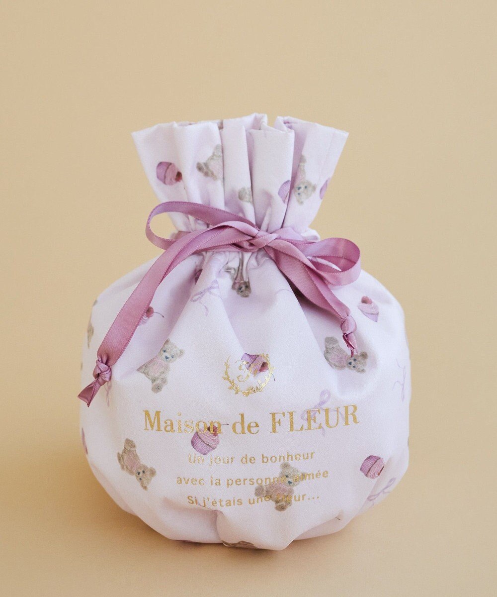 Maison de FLEUR ベア総柄巾着ポーチ 