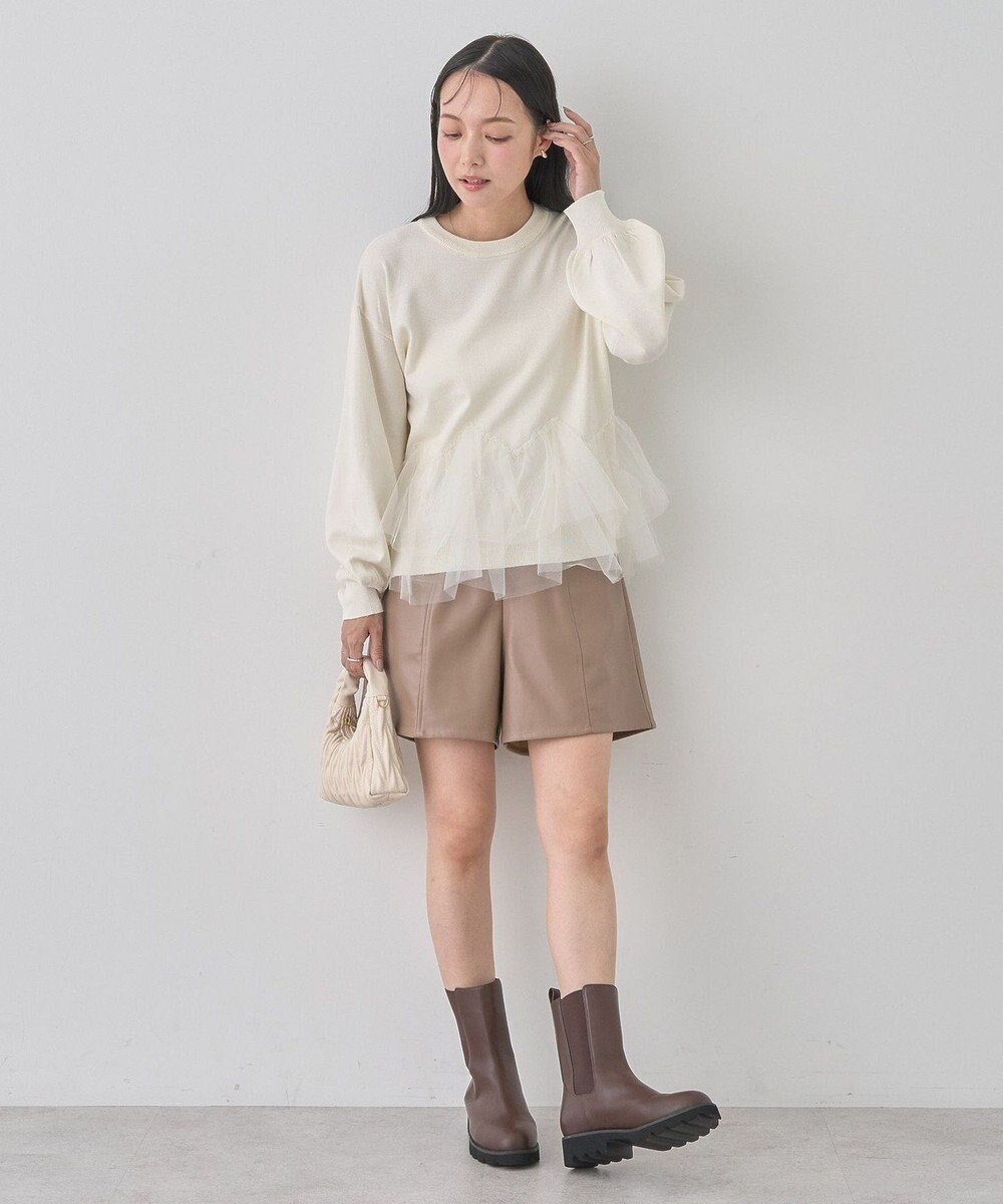 earth music&ecology チュールヘムニットプルオーバー 