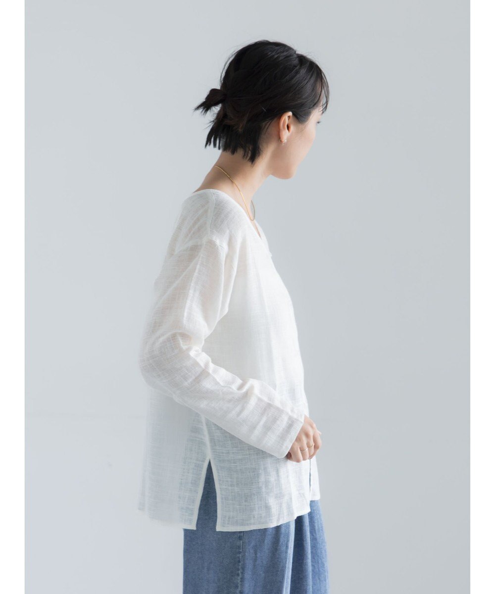 Te chichi レーヨンリネンメッシュシャツ 