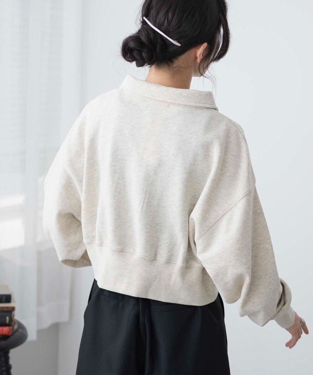 WEGO ハーフZIP襟付きショートスウェット 