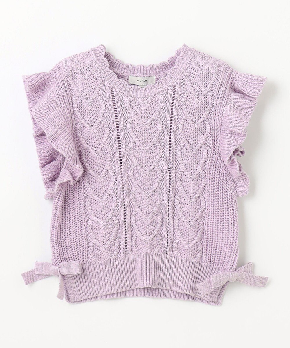 ANY KIDS ハート ケーブル ニット ベスト 