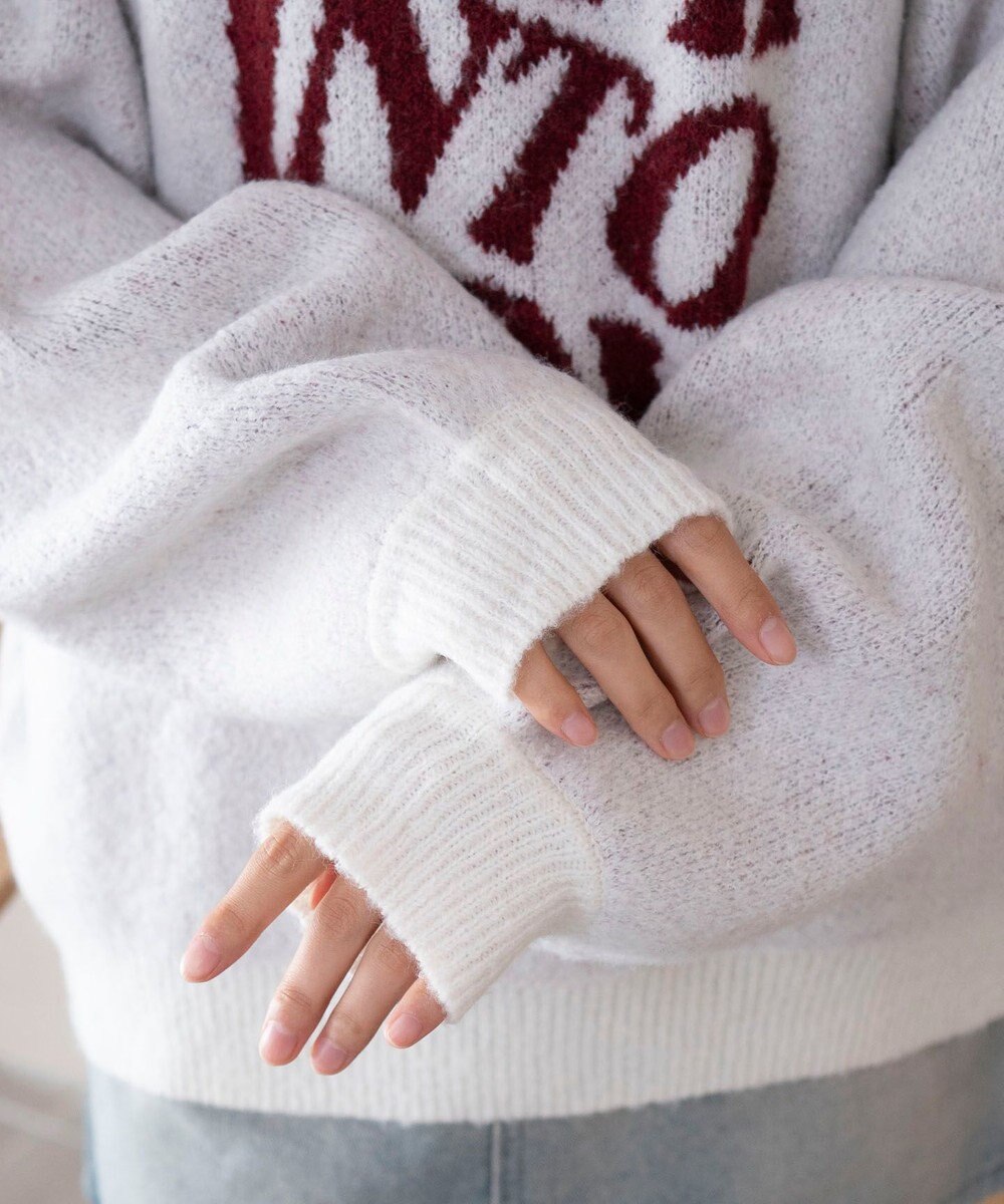 WEGO 【2025年秋冬新作】フラッフィーグラフィックニットBIGプルオーバー 