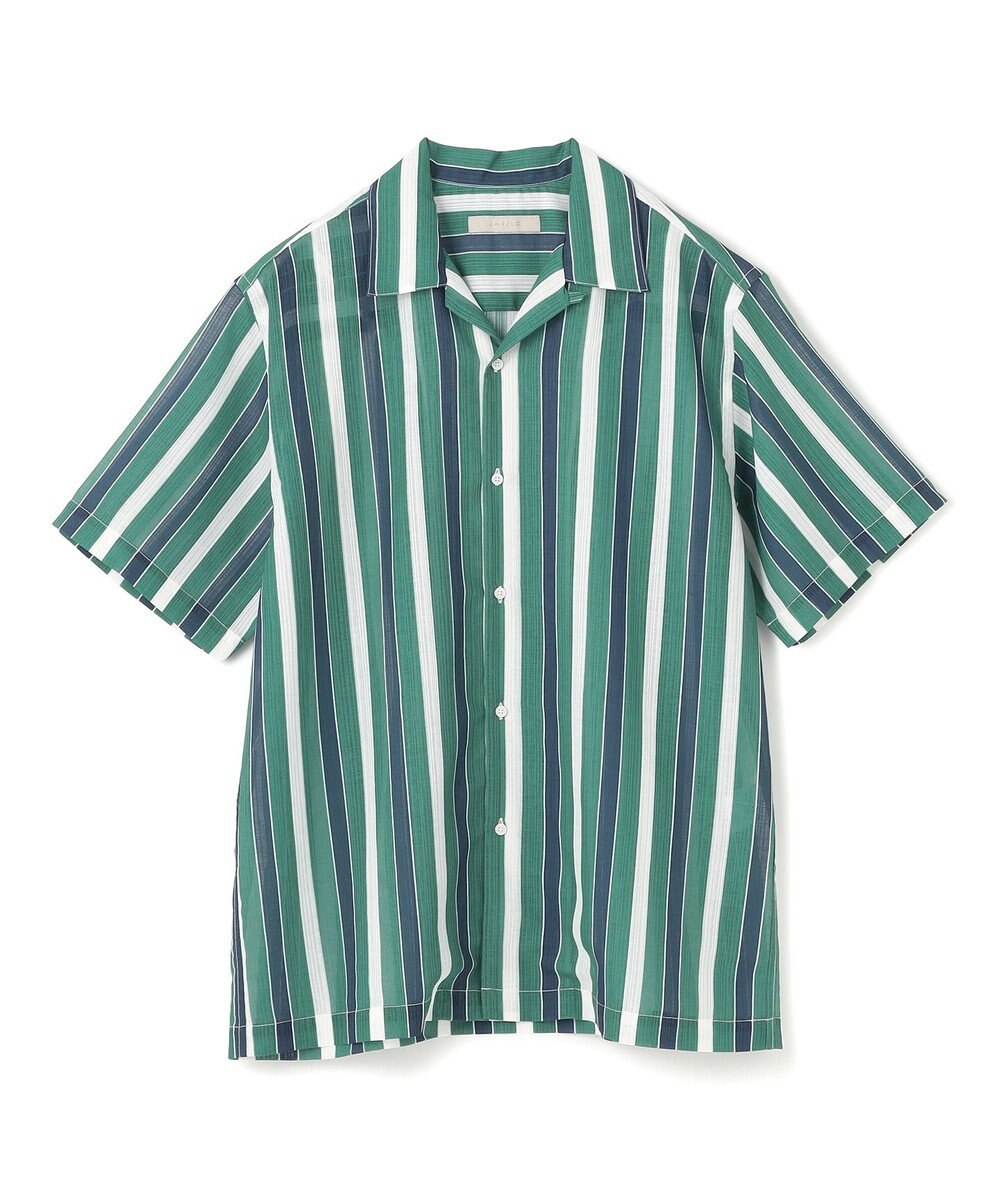 UNFILO MENS シアーメッシュプリント オープンカラーシャツ【ギフトにもおすすめ】 