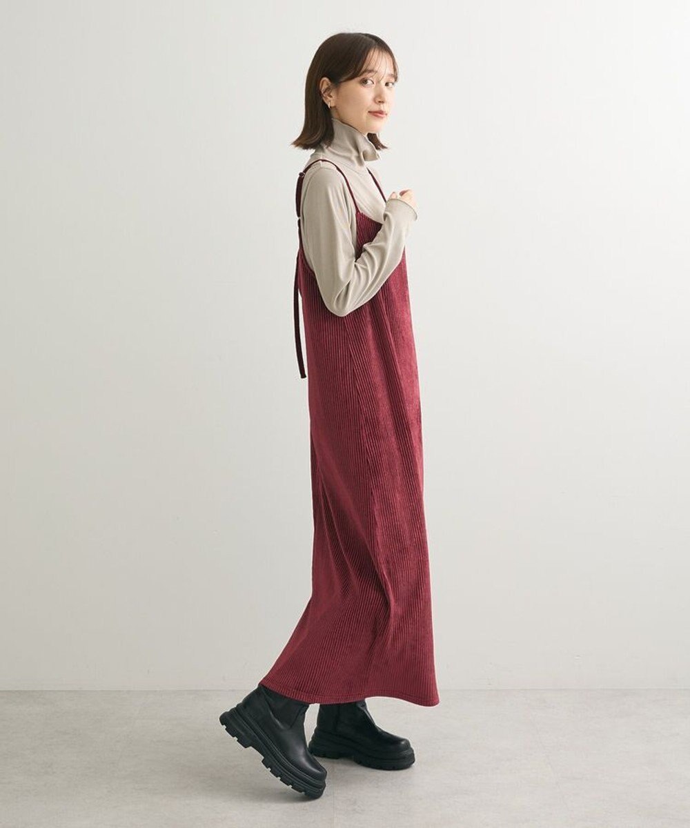 Green Parks ベロアプリーツキャミワンピース 