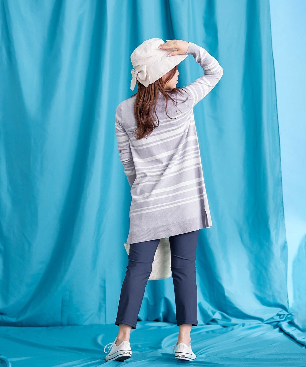 Tiaclasse 【洗える】キーネックボーダーニットチュニック 