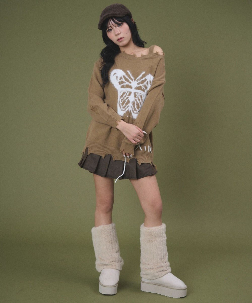 WEGO バタフライダメージニット 