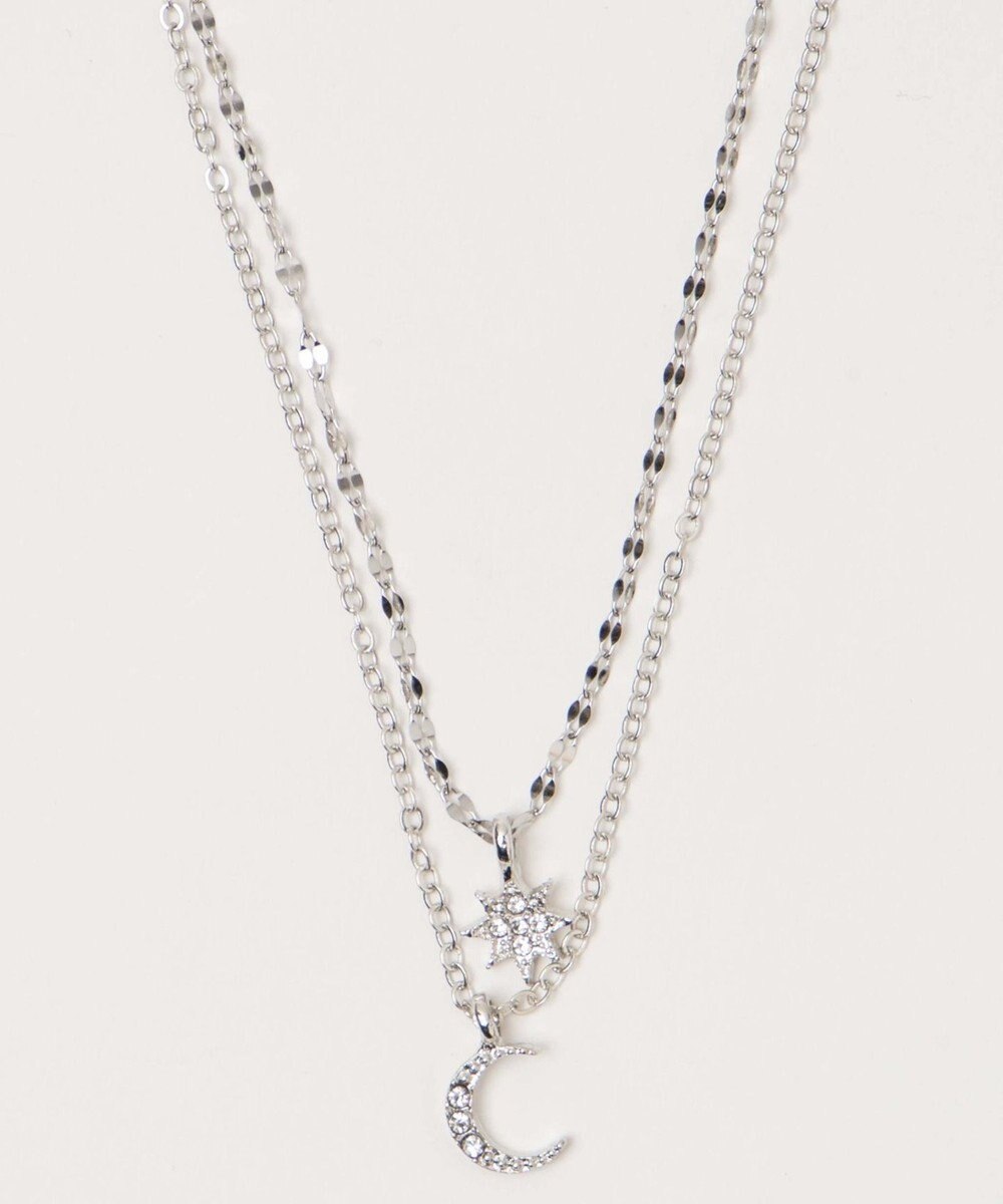 WEGO L2連ムーンキラキラネックレス 