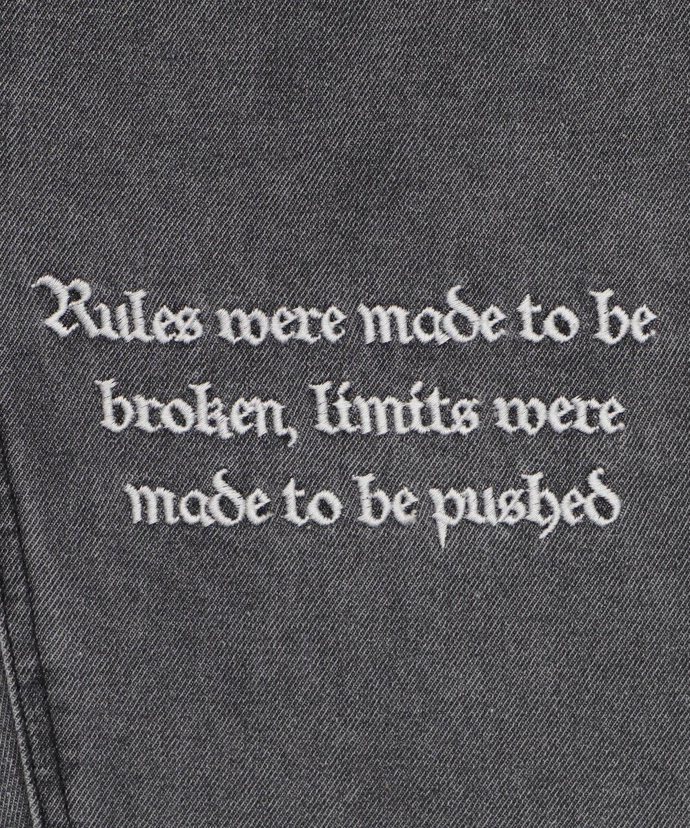 WEGO 刺繍ロゴバレルレッグパンツ 