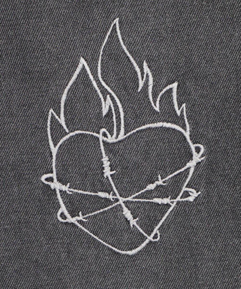 WEGO 刺繍ロゴバレルレッグパンツ 