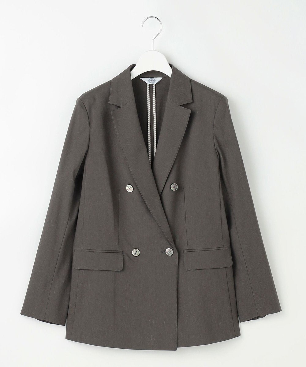 J.PRESS LADIES セルロースリネンストレッチ ダブル ジャケット 