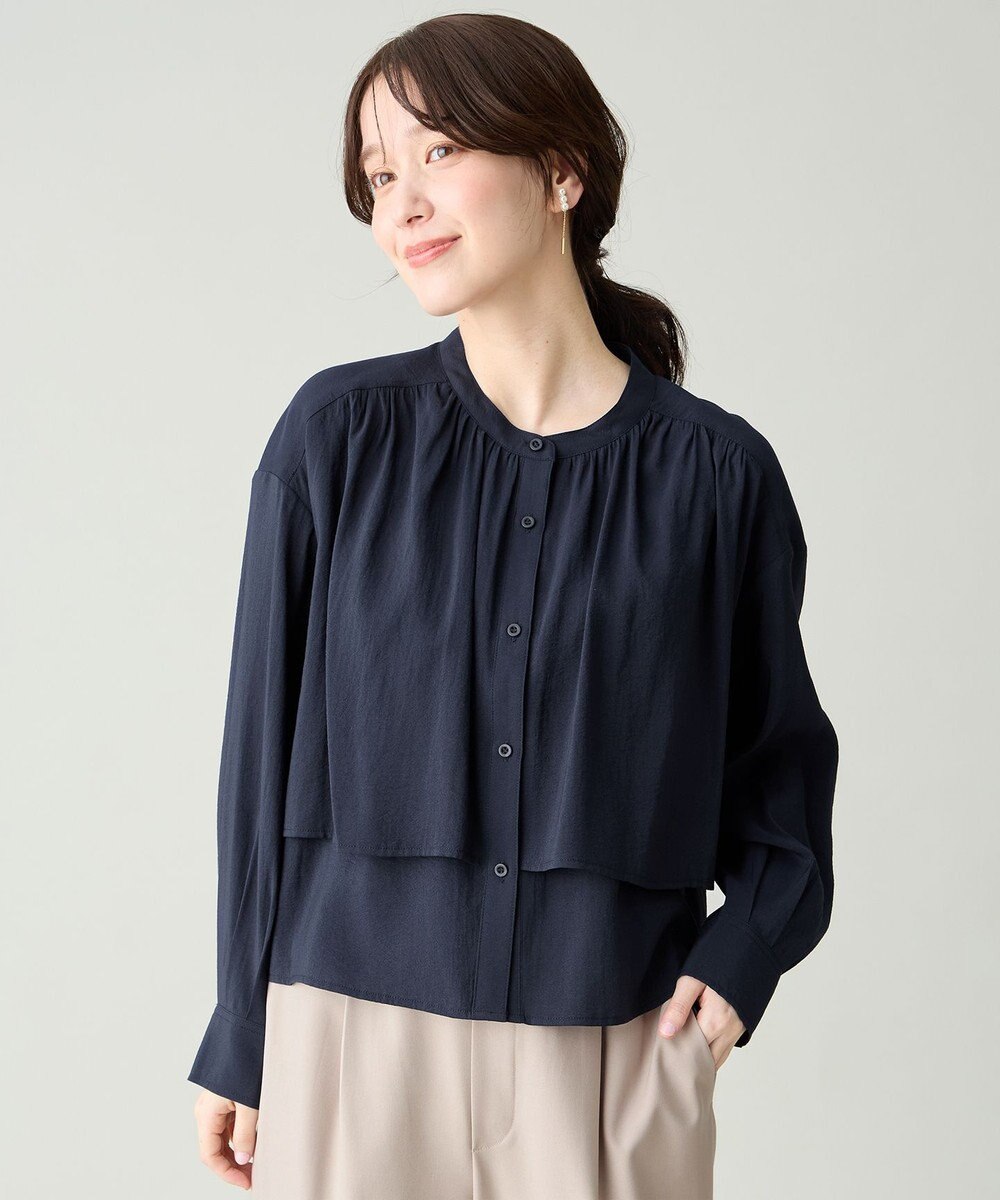 ANY ラッフルクロップドシャツ 