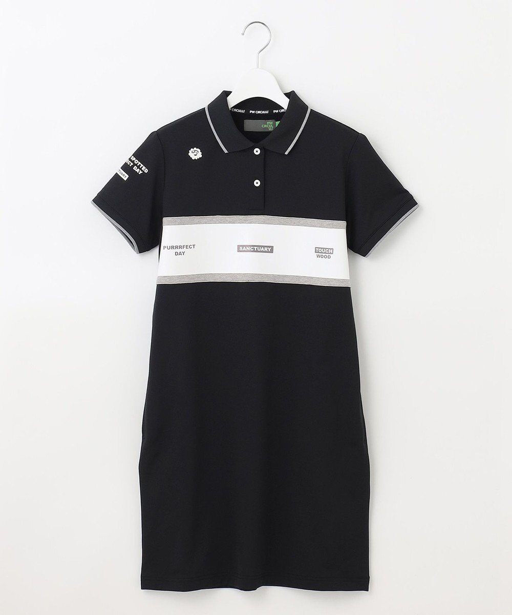 PW CIRCULUS 【WOMEN】【洗える】裏毛 ロゴ ポロ ワンピース ゴルフウェア レディース 