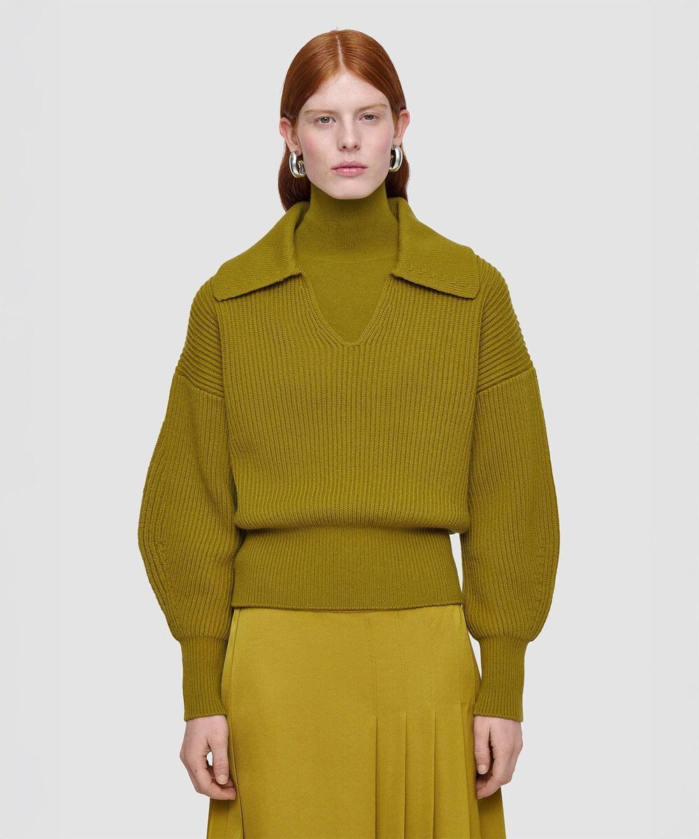 JOSEPH 【洗える】ニューカーディガンステッチオープンネックニット 