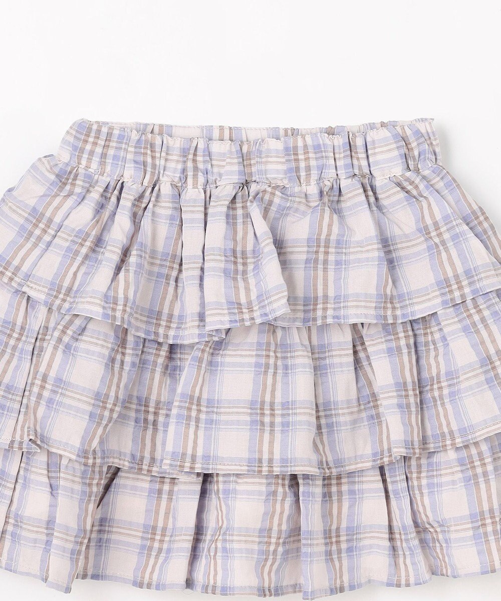 ANY KIDS 【洗濯機可能】ティアード チェックスカパン 