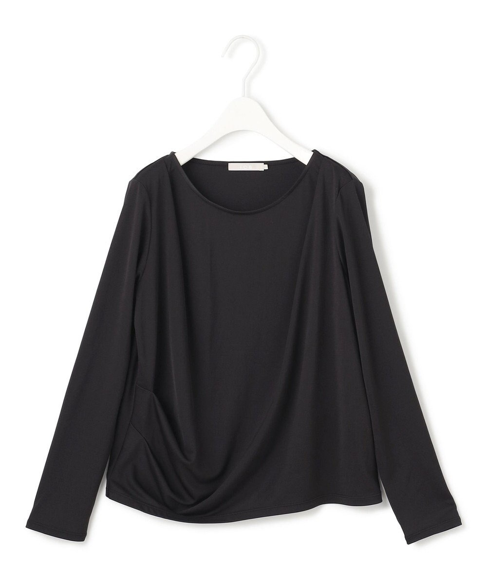 ICB L 【洗える】 PlaXフィラメントジャージー ドレープカットソー 