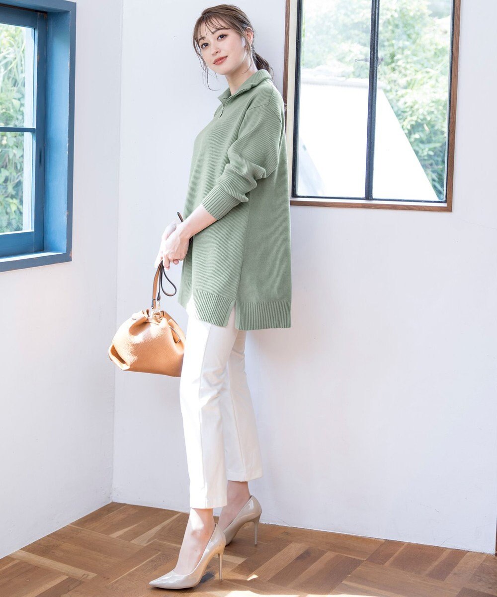 Tiaclasse 【洗える】ハーフジップニットチュニック 