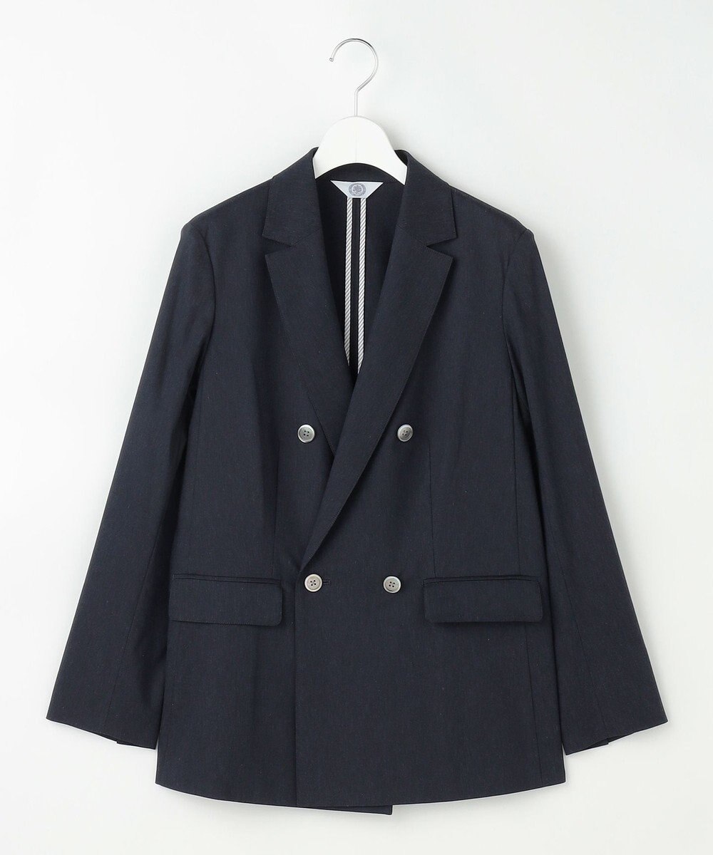 J.PRESS LADIES セルロースリネンストレッチ ダブル ジャケット 