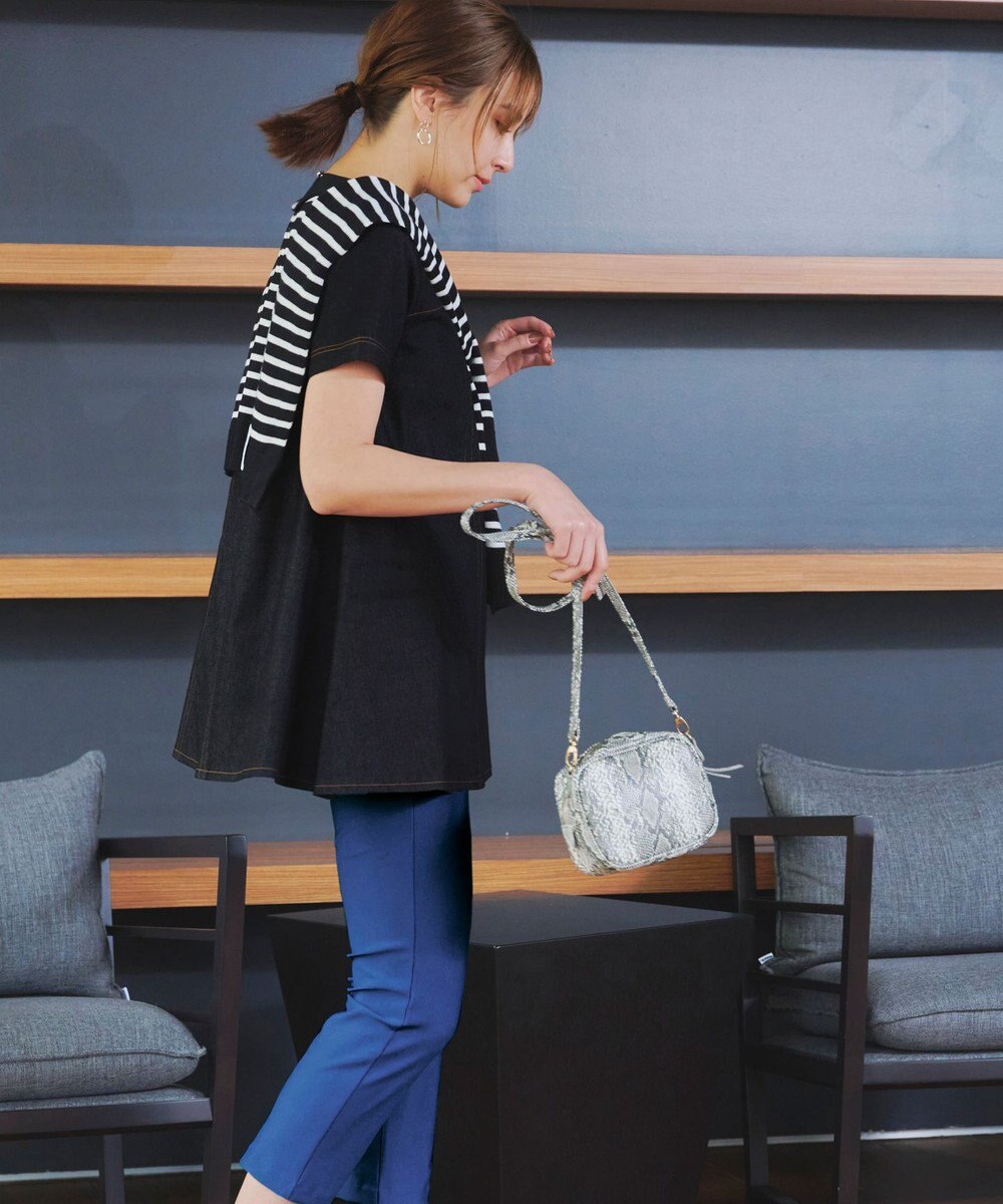 Tiaclasse 【洗える】デニムチュニックブラウス 