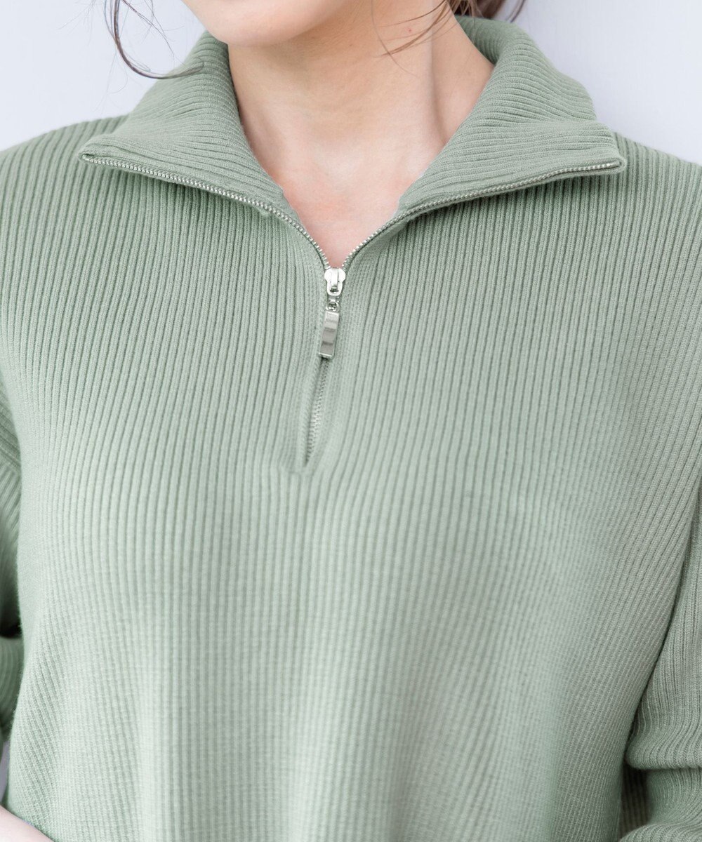 Tiaclasse 【洗える】ハーフジップニットチュニック 