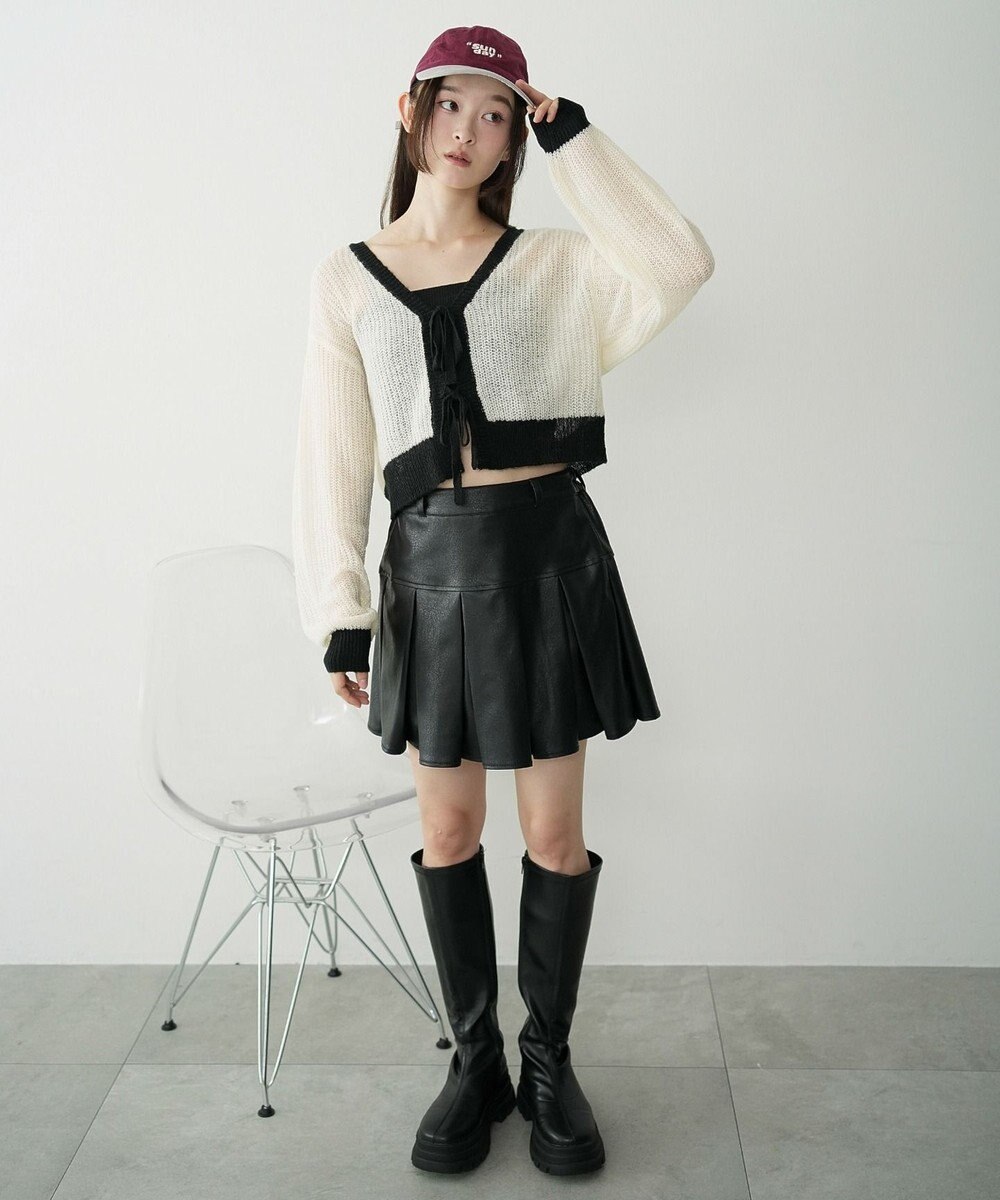 WEGO 【25年秋冬新作】モヘアタッチ2WAYリボンカーデ 