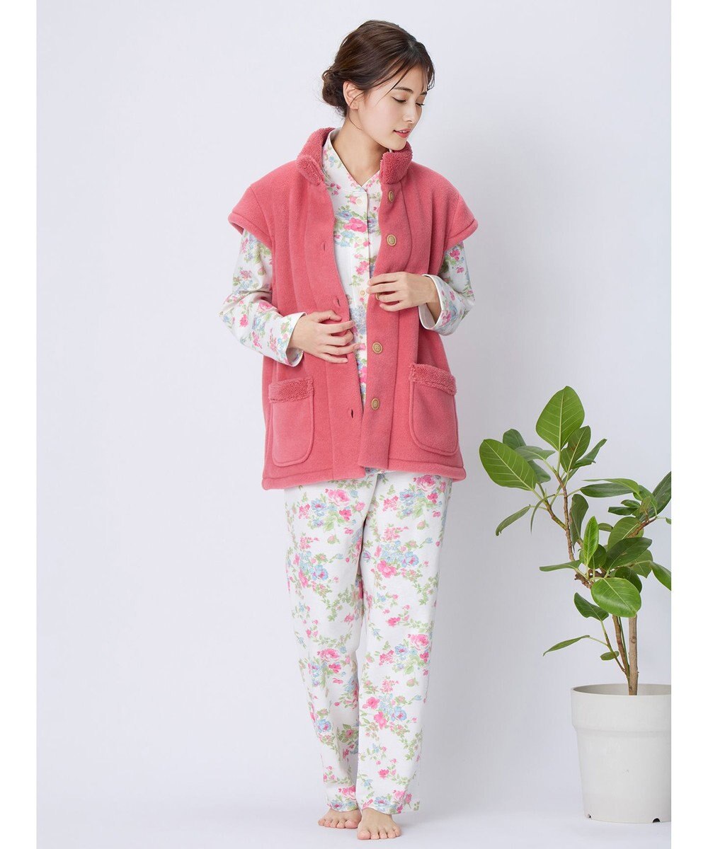 Wing ベスト フリース素材 あったか 冬 3分袖 レディース EX2071 ウイング／ワコール 