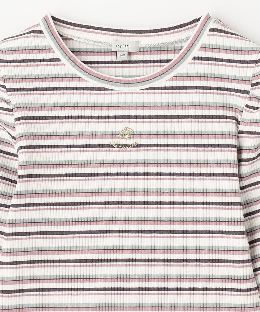 ANY KIDS 七分袖 テレコボーダー Tシャツ 