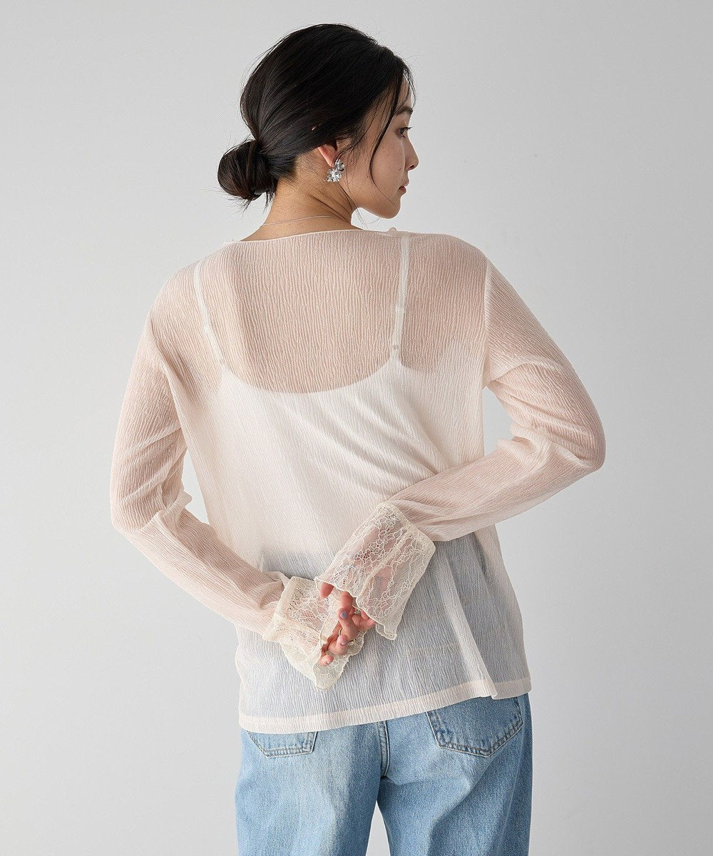 YECCA VECCA 袖レースシアートップス 