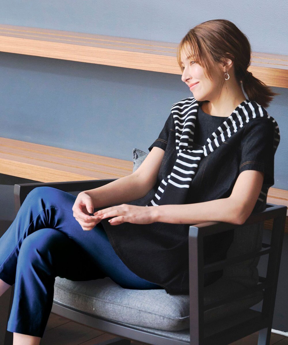 Tiaclasse 【洗える】デニムチュニックブラウス 