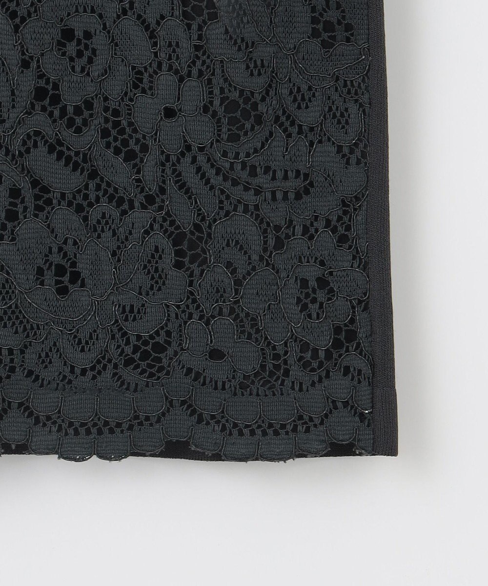 自由区 【洗える】クレープストレッチレースコンビ ニット 