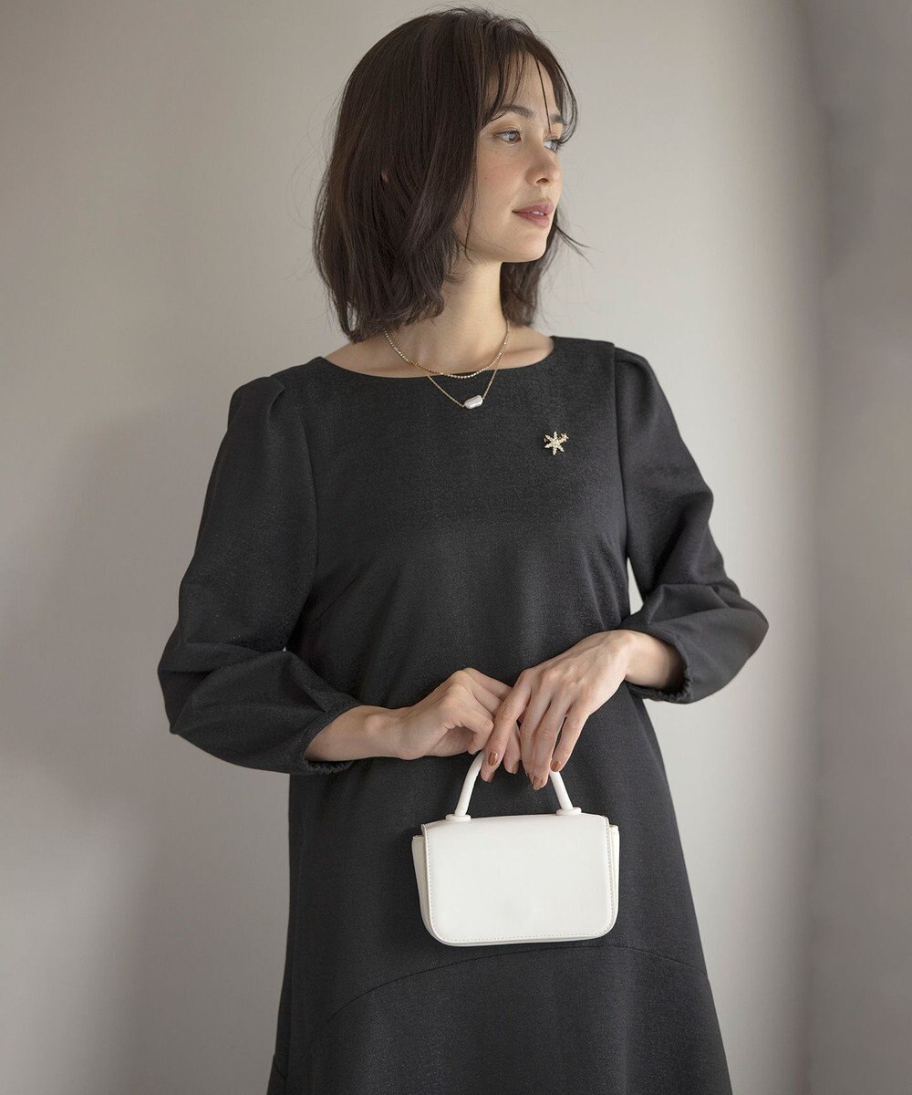 組曲 L ラメジャカード ボートネックワンピース 