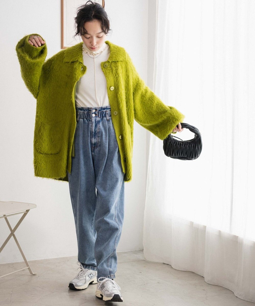 WEGO 【ウエストゴム】ウエストフリルデニムマムパンツ 