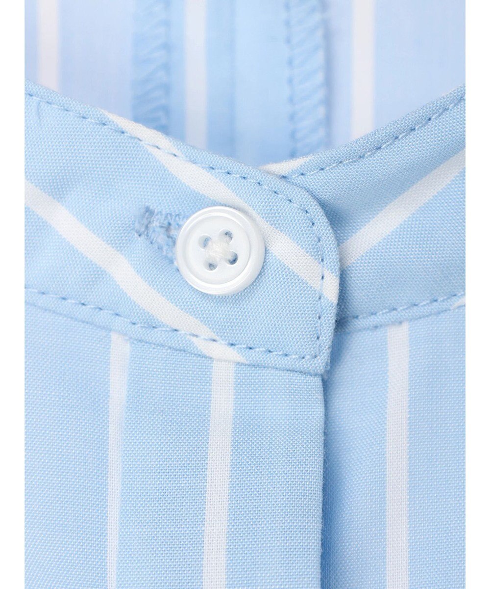 earth music&ecology バンドカラーストライプシャツ 