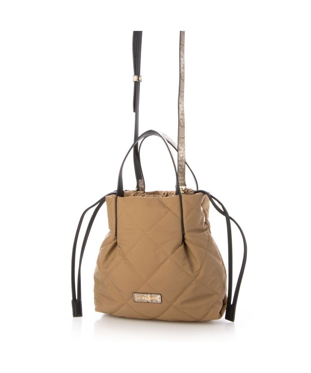 LA BAGAGERIE ドローストリング×キルト2WAYトート SSサイズ 