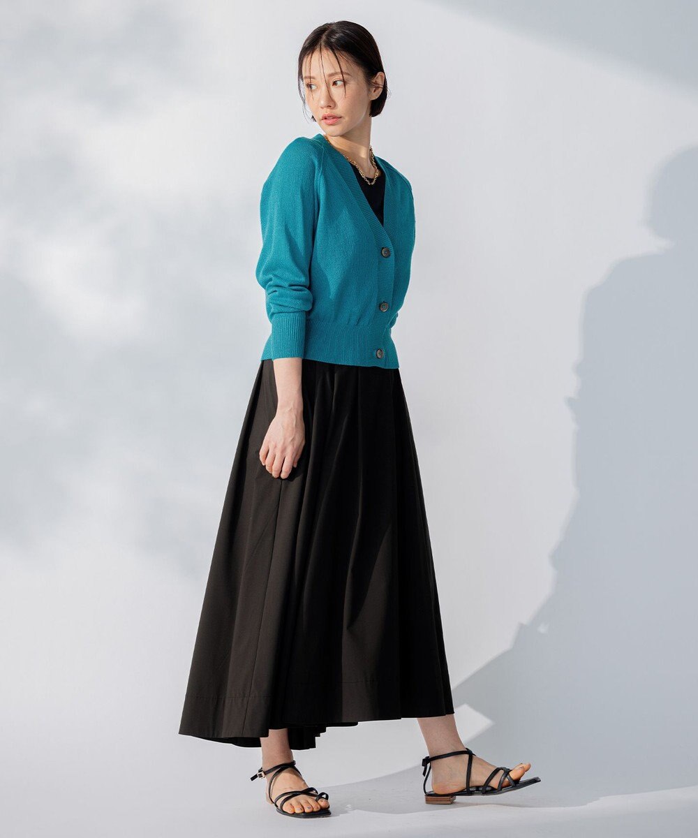 自由区 L 【洗える】ペーパーブレンド カーディガン 